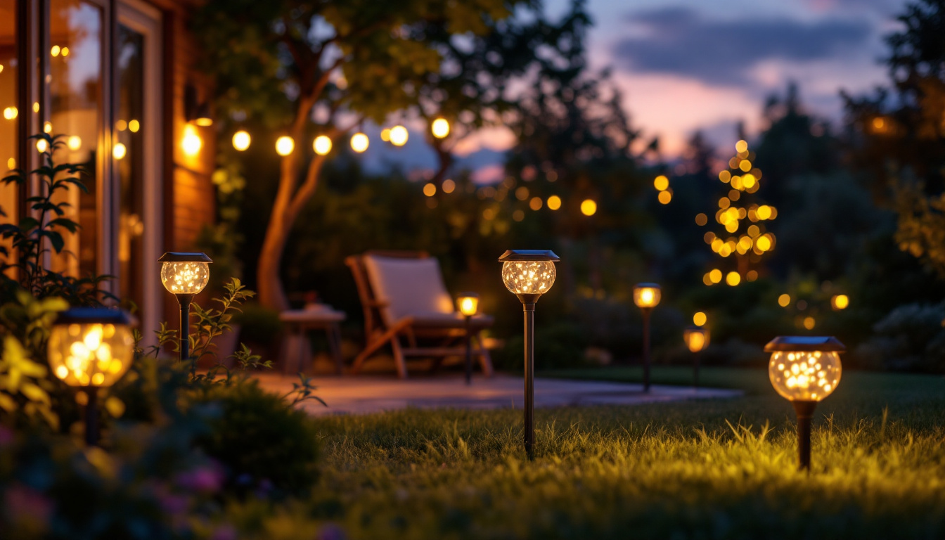 A photograph of a beautifully illuminated outdoor space at dusk