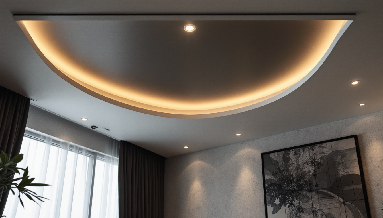 A photograph of a beautifully designed room featuring recessed ceiling lights that elegantly illuminate the space