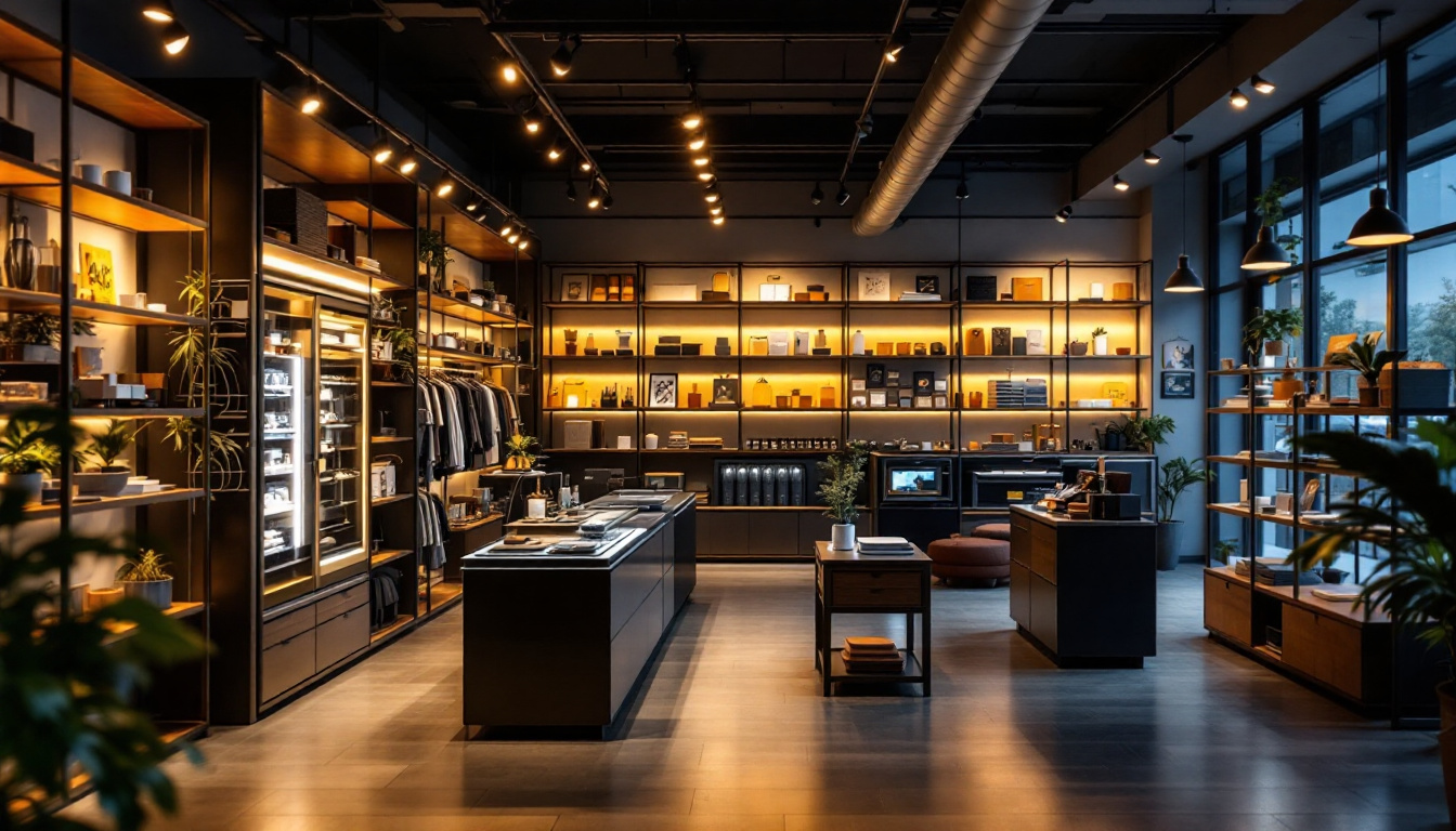 A photograph of a well-lit shop interior showcasing the 4ft shop led light in action