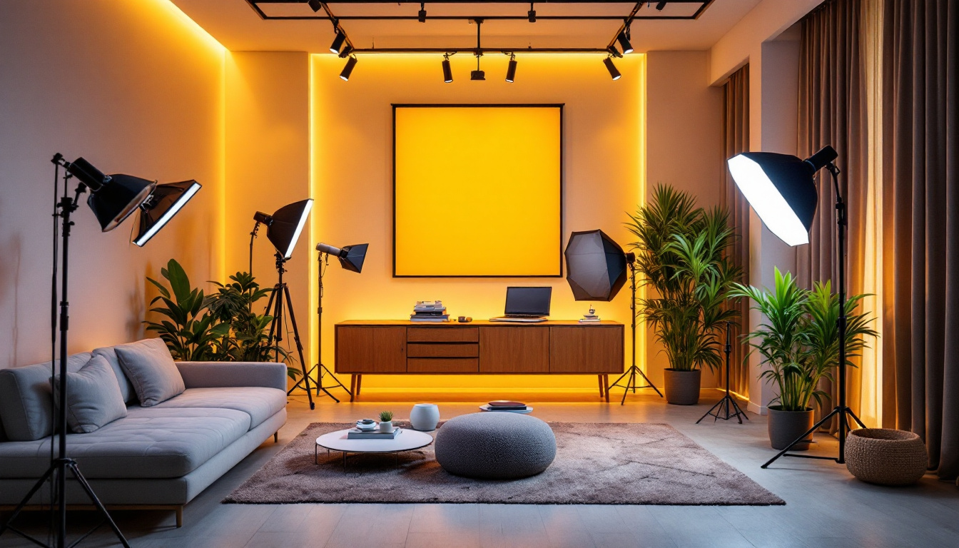 A photograph of a dynamic lighting setup featuring various qssi lighting products in use