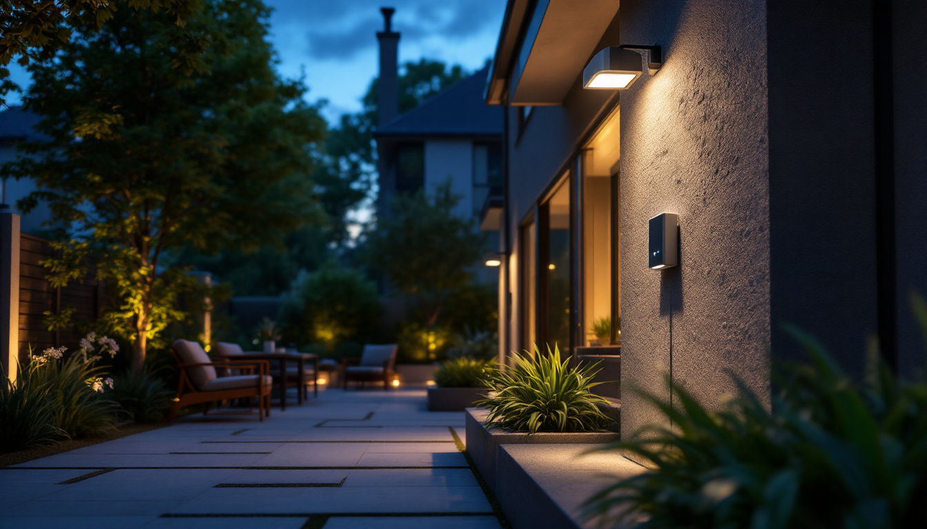 A photograph of a beautifully illuminated outdoor space at dusk
