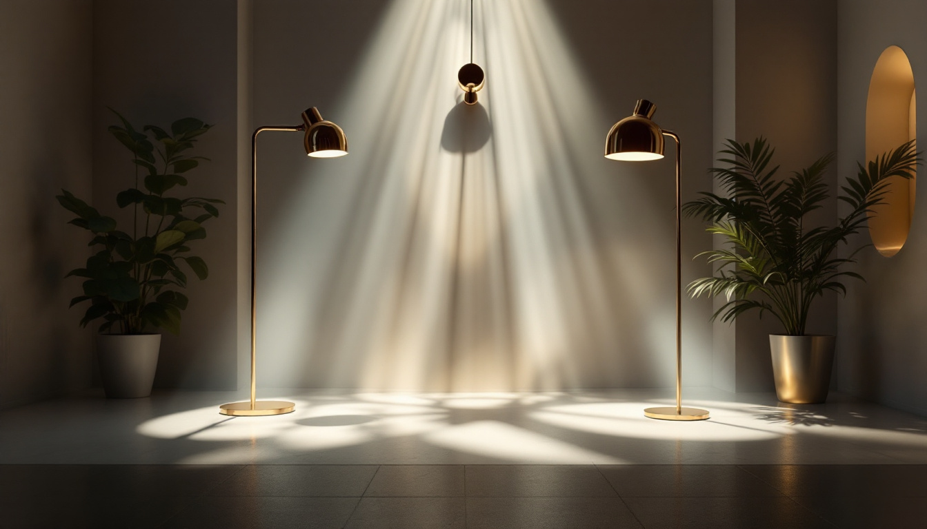 A photograph of a beautifully lit indoor space featuring lotus lighting fixtures