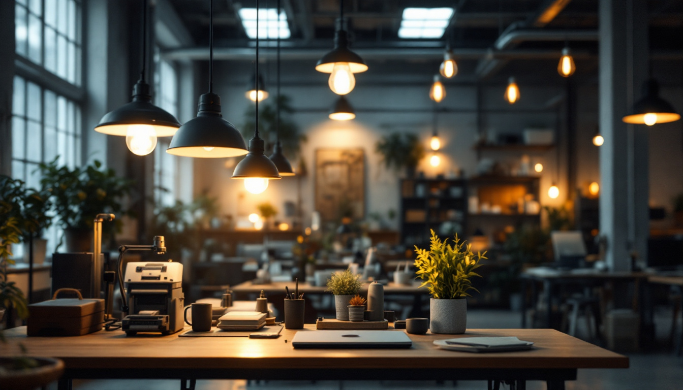 A photograph of a well-lit light industrial workspace