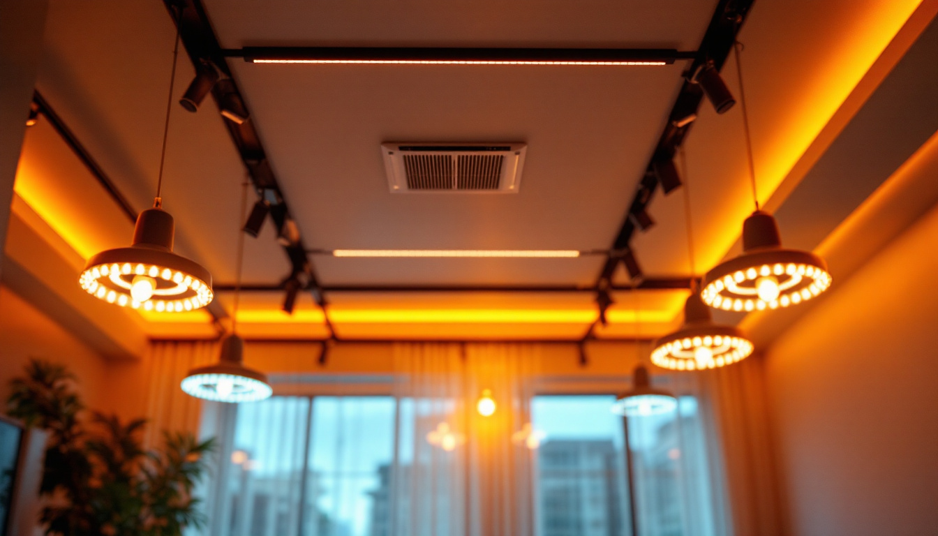 A photograph of a beautifully designed ceiling featuring an array of modern led lights