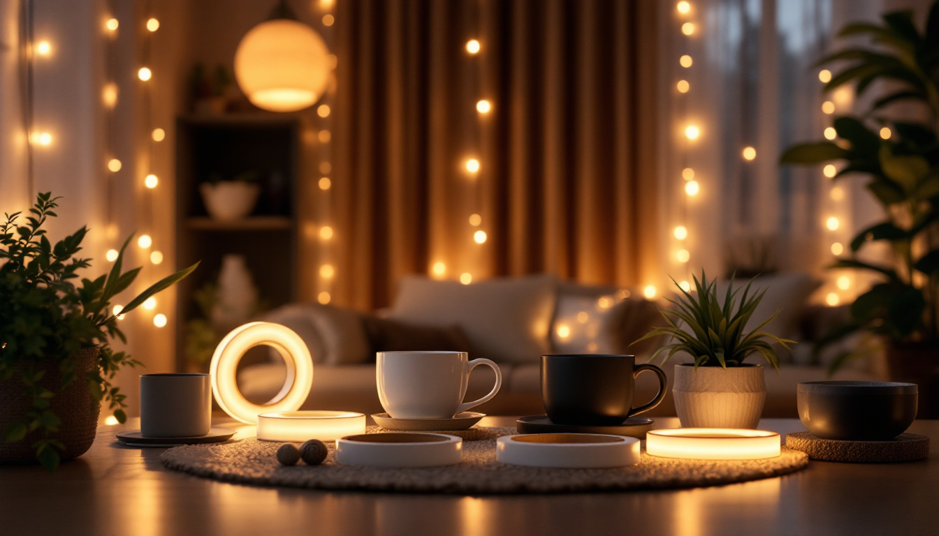 A photograph of a beautifully arranged scene showcasing various tape lights in different settings