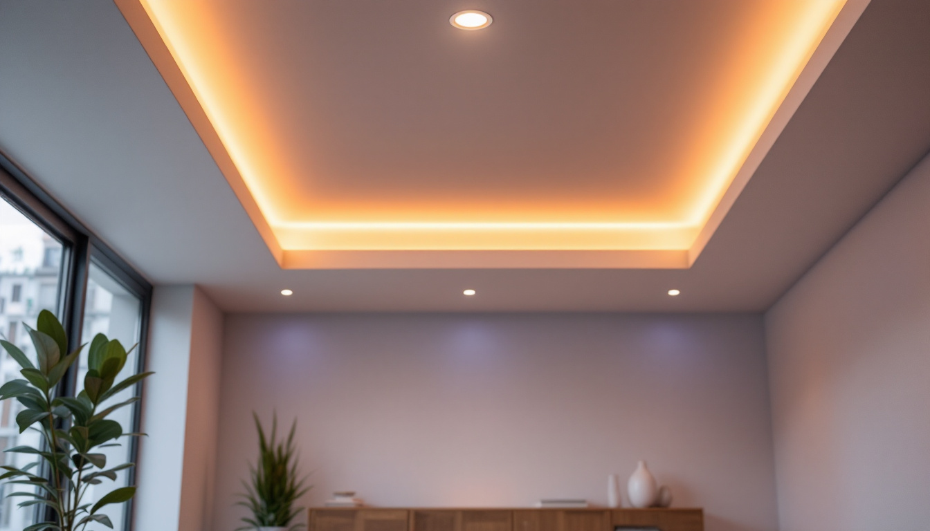 A photograph of a beautifully lit room showcasing sleek led recessed lighting fixtures in action