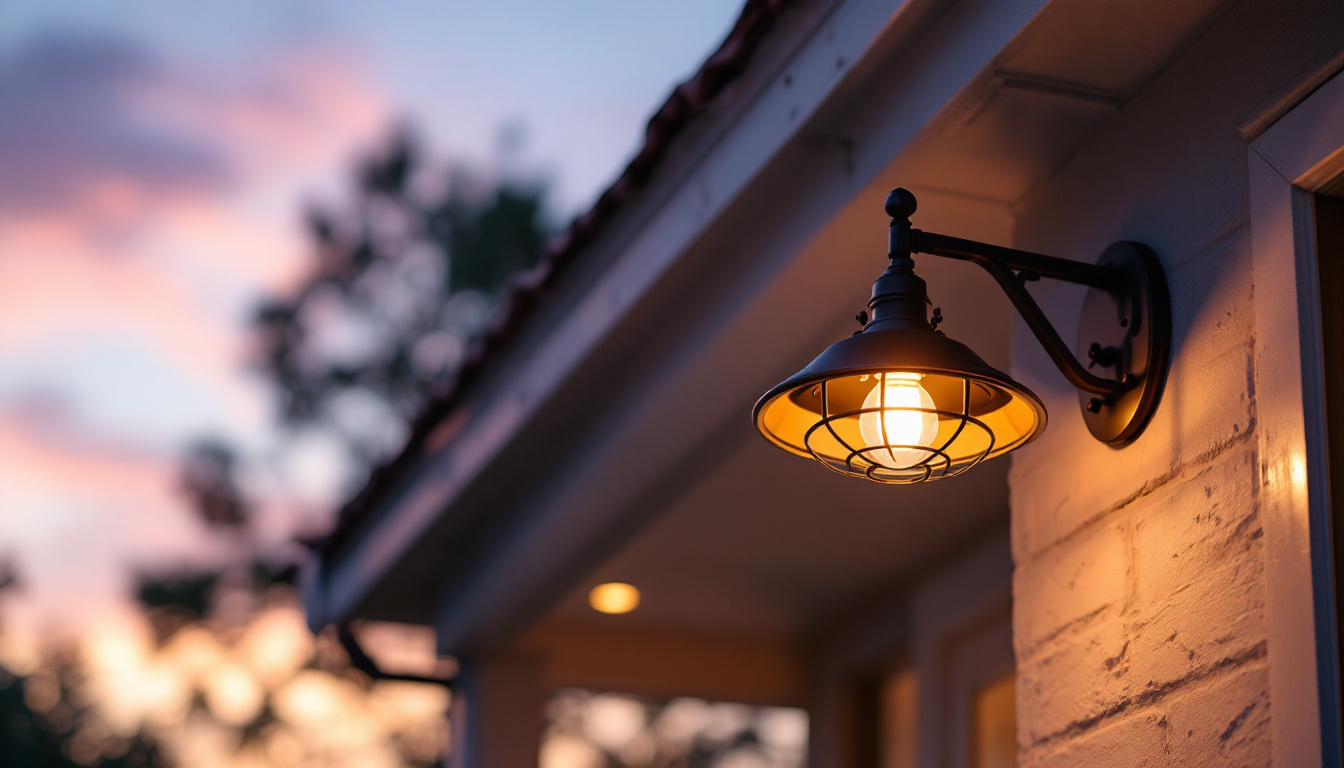 A photograph of a beautifully designed external ceiling light fixture installed on a porch or patio