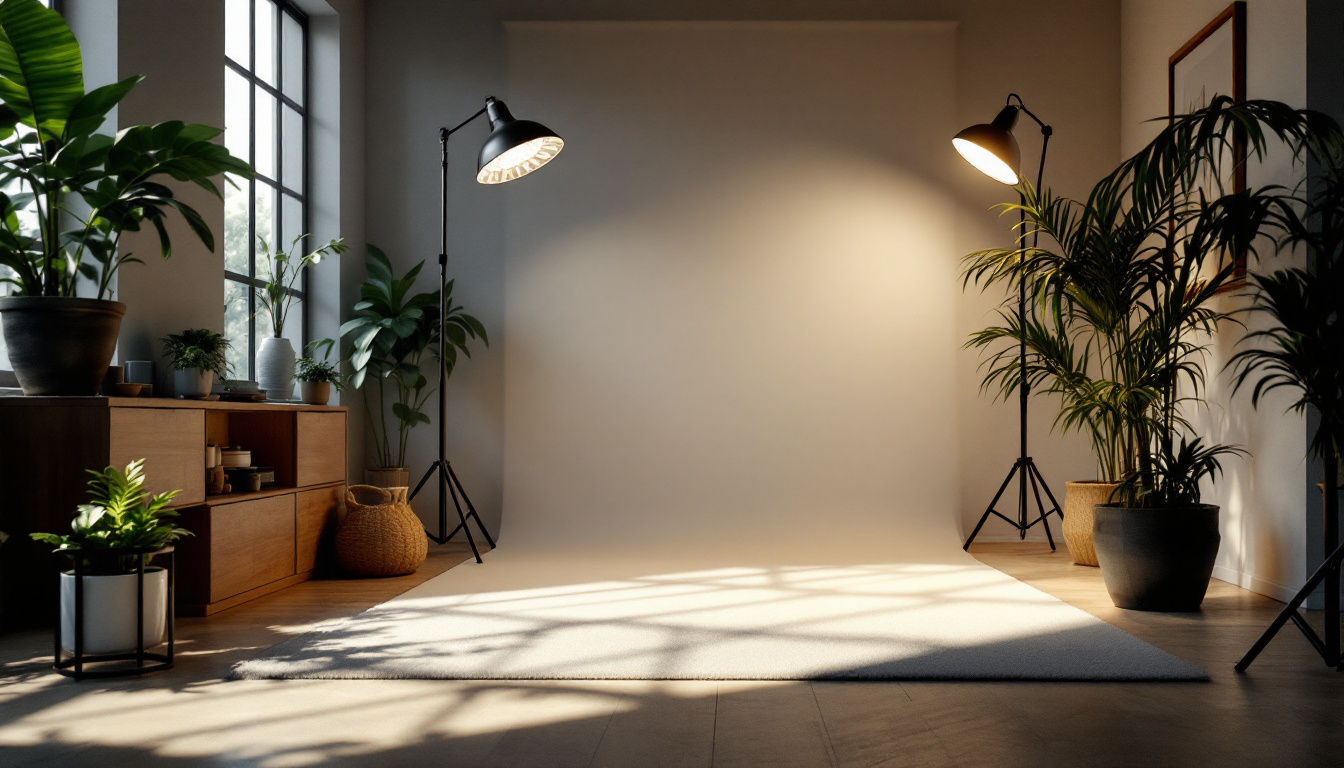 A photograph of a well-lit indoor space showcasing various lighting setups