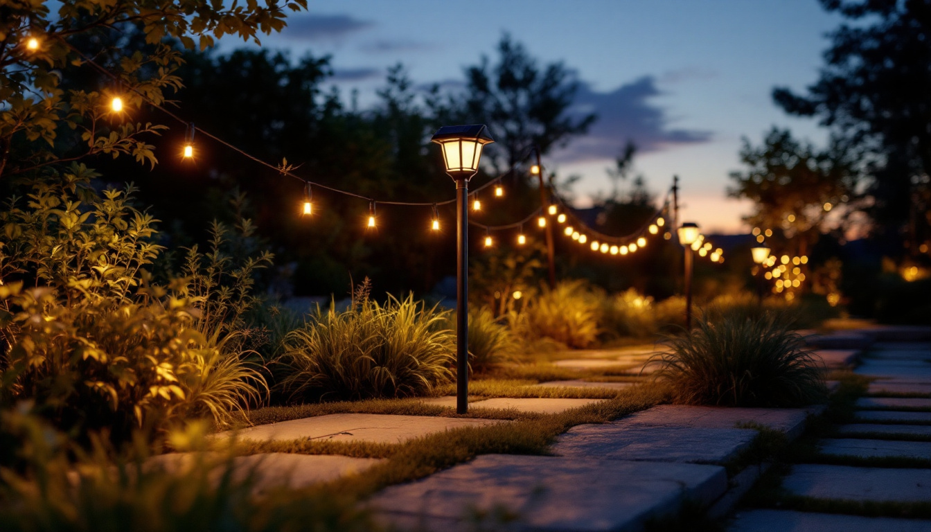 A photograph of a beautifully illuminated outdoor space at dusk