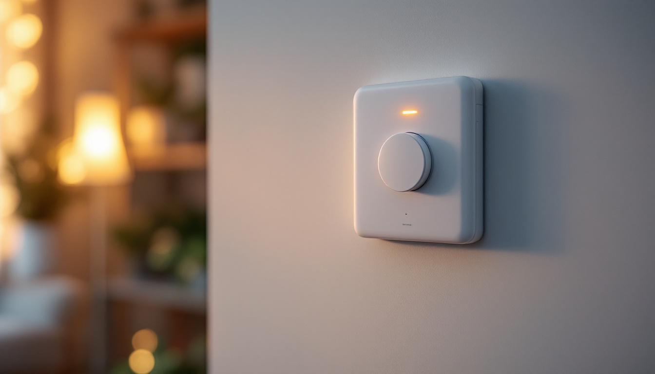 A photograph of a stylish light timer switch installed on a wall