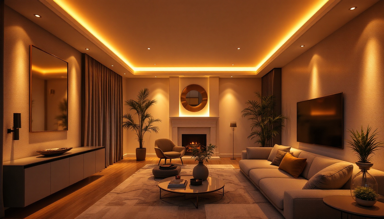 A photograph of a beautifully designed room featuring various styles of recessed lighting