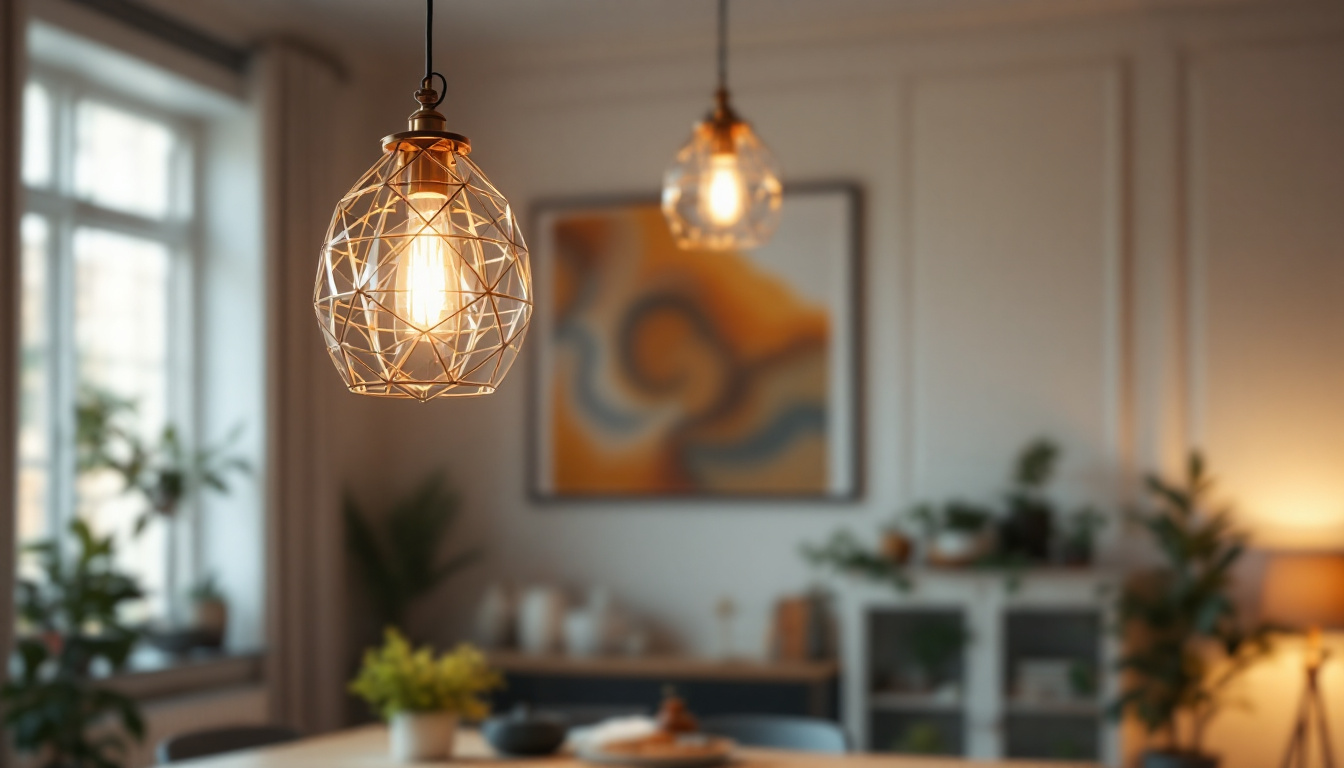 A photograph of a beautifully designed pendant chandelier hanging in an elegantly styled room