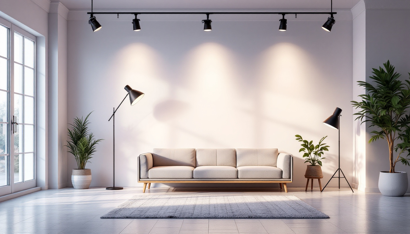 A photograph of a well-lit indoor space showcasing various lighting sources