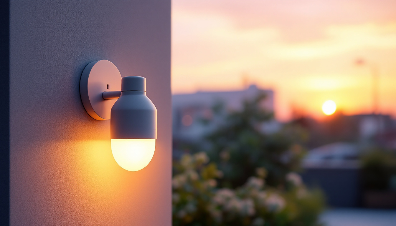 A photograph of a beautifully designed exterior light fixture with an integrated outlet