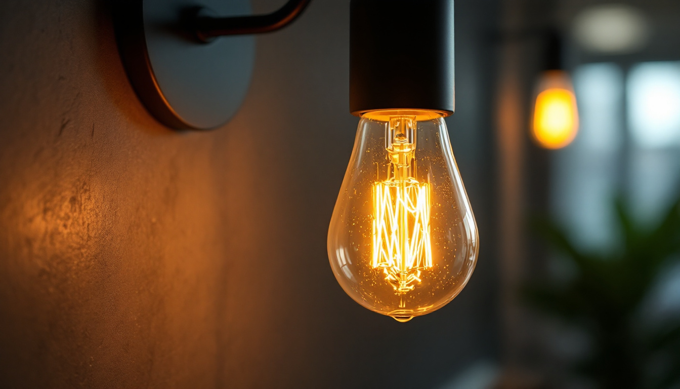 A photograph of a close-up shot of a glowing mr16 led bulb installed in a stylish fixture