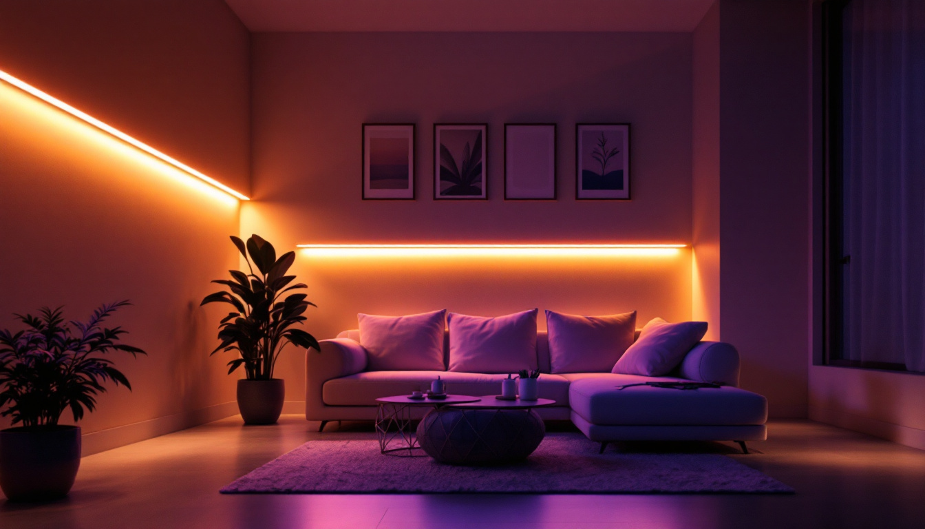 A photograph of a well-lit room showcasing the warm