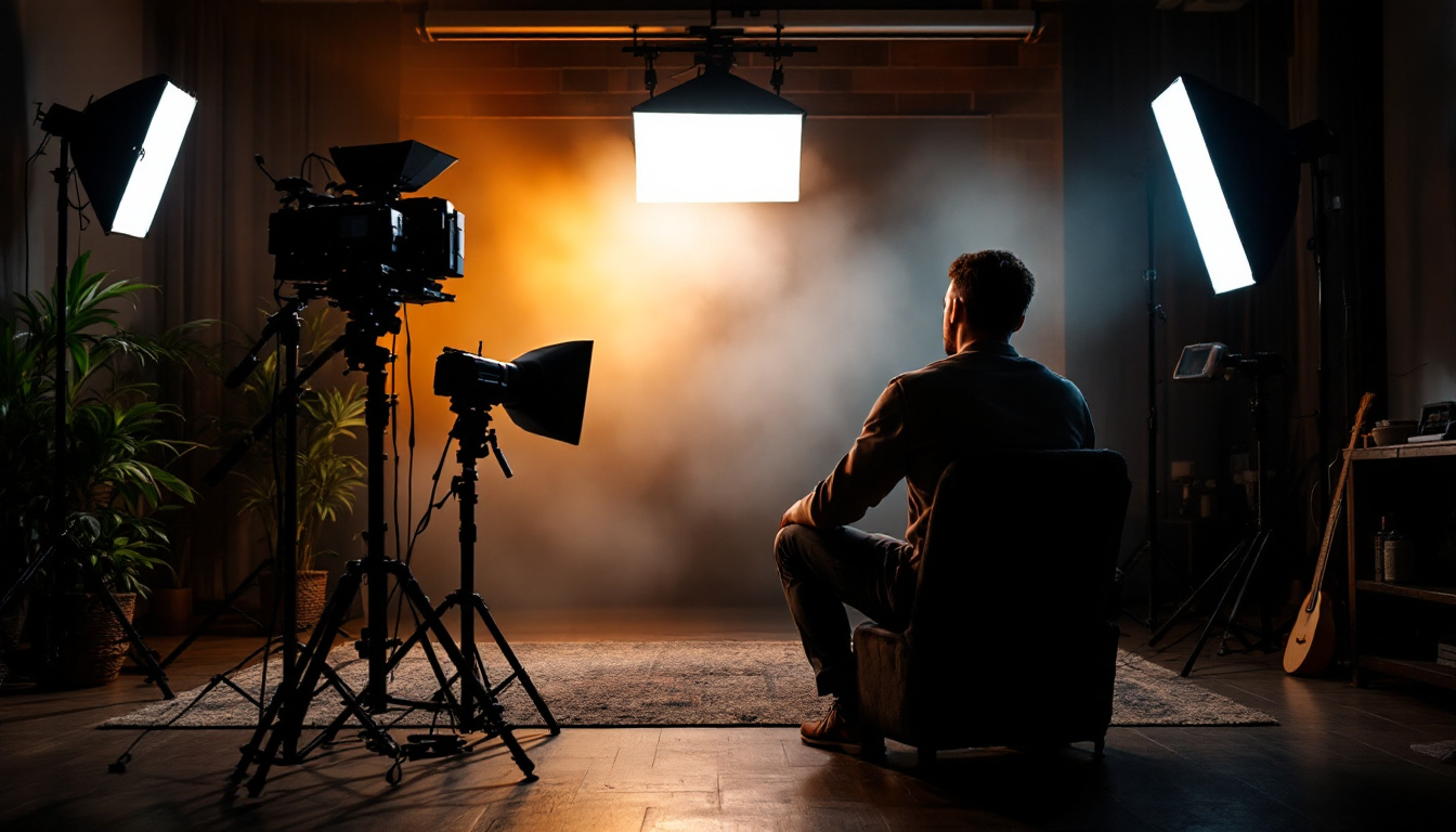 A photograph of a well-lit scene showcasing various types of cam lighting setups in action