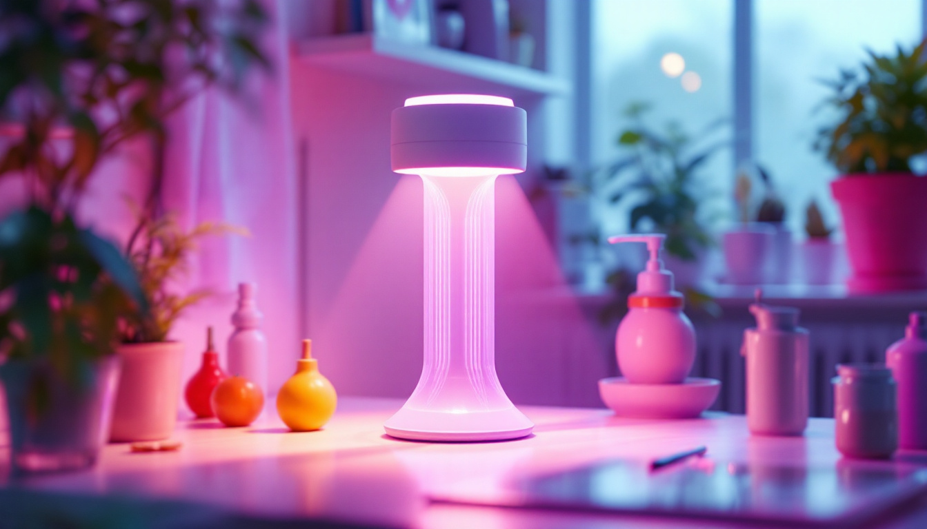 A photograph of a uvc light in action