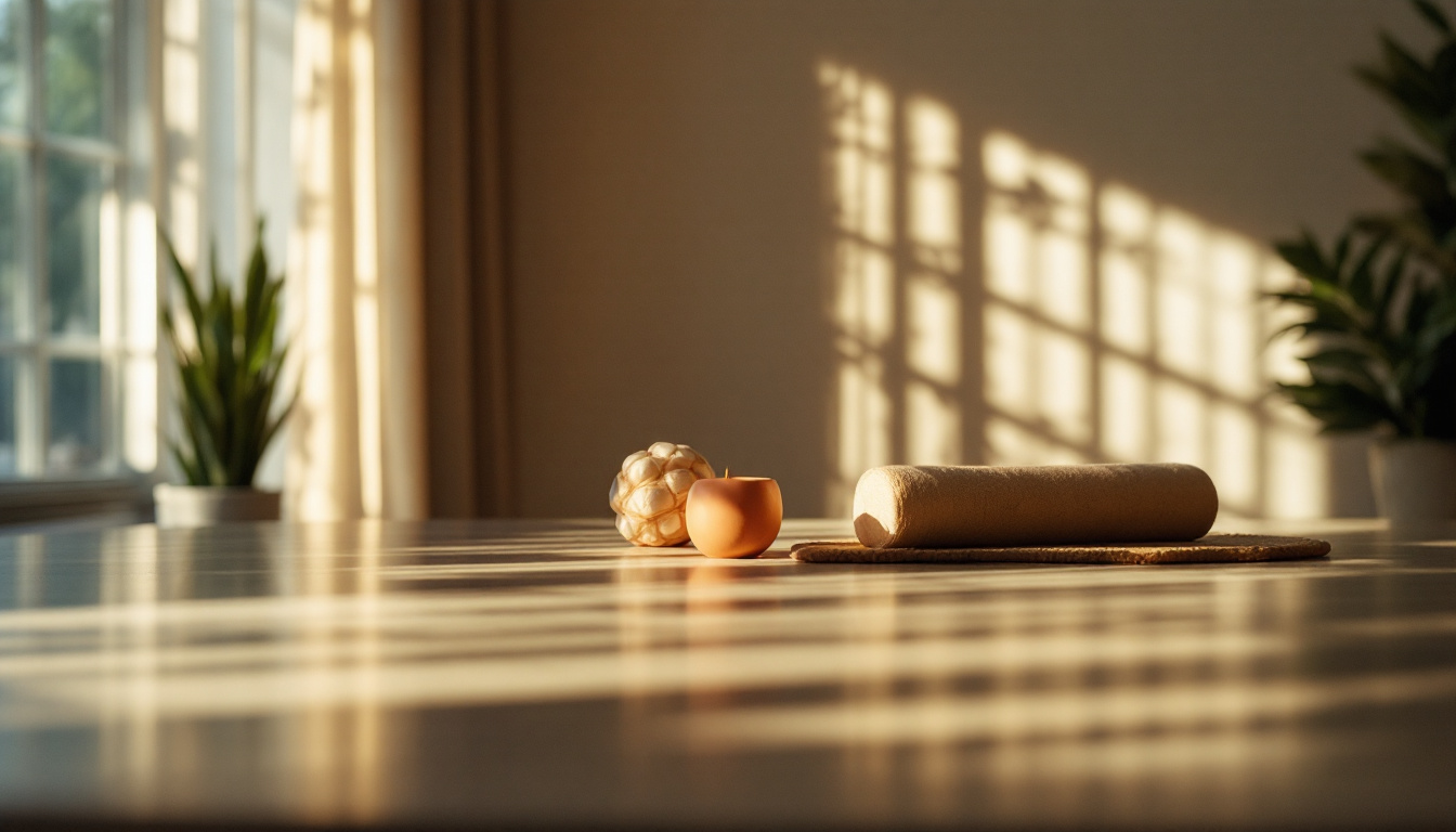 A photograph of a beautifully lit scene that showcases the interplay of natural and artificial light
