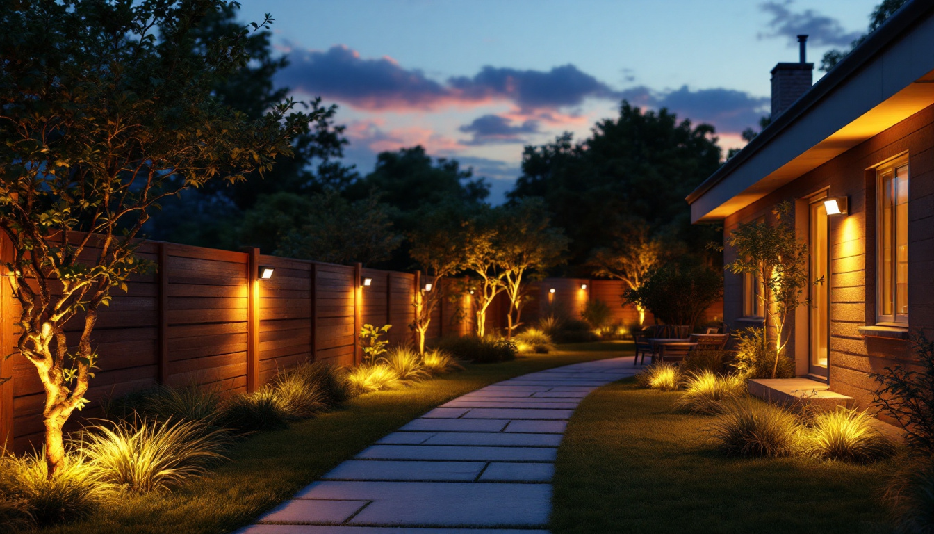 A photograph of a beautifully illuminated outdoor space at dusk