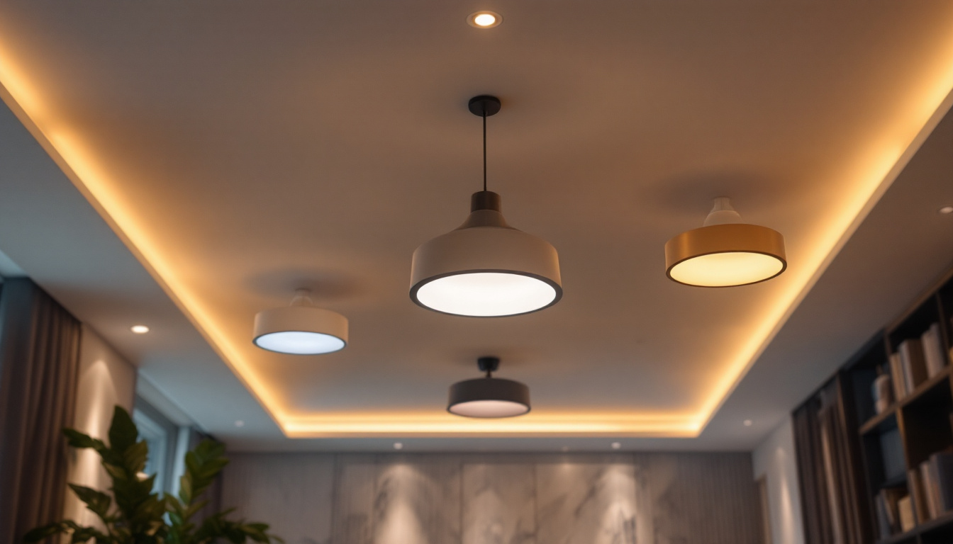 A photograph of a beautifully designed interior space featuring various types of recessed lighting