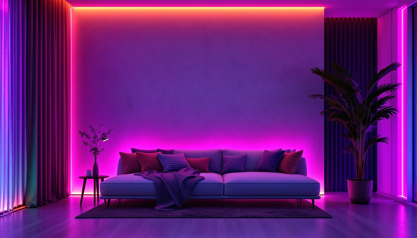 A photograph of a stylishly designed interior featuring wall led lights in various settings