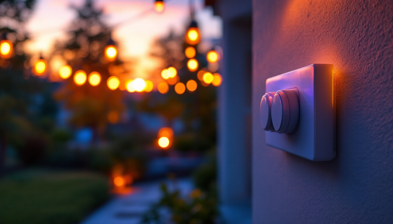 A photograph of a beautifully illuminated outdoor space at dusk