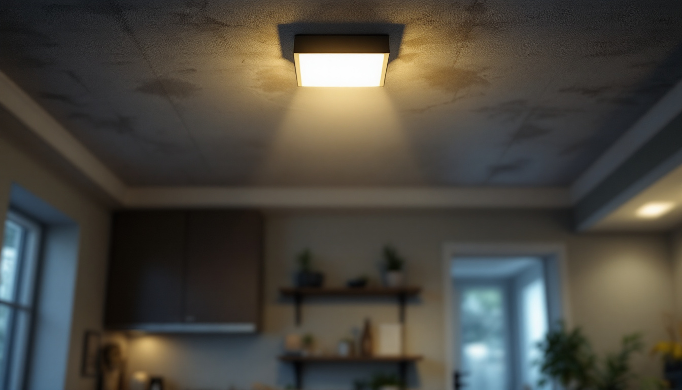 A photograph of a modern led retrofit installation in a residential or commercial setting