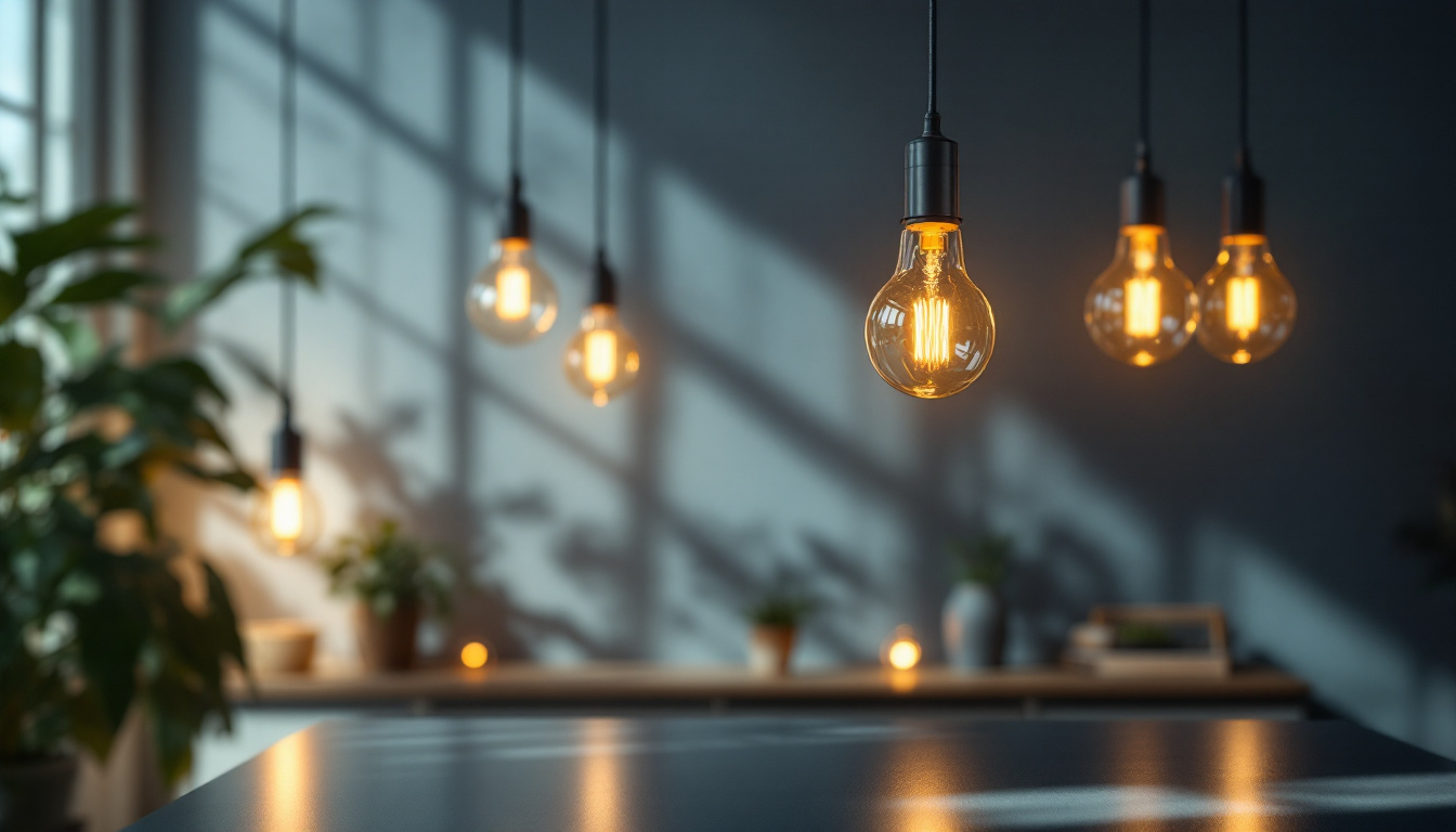 A photograph of a beautifully lit interior space showcasing various eiko lighting fixtures in use