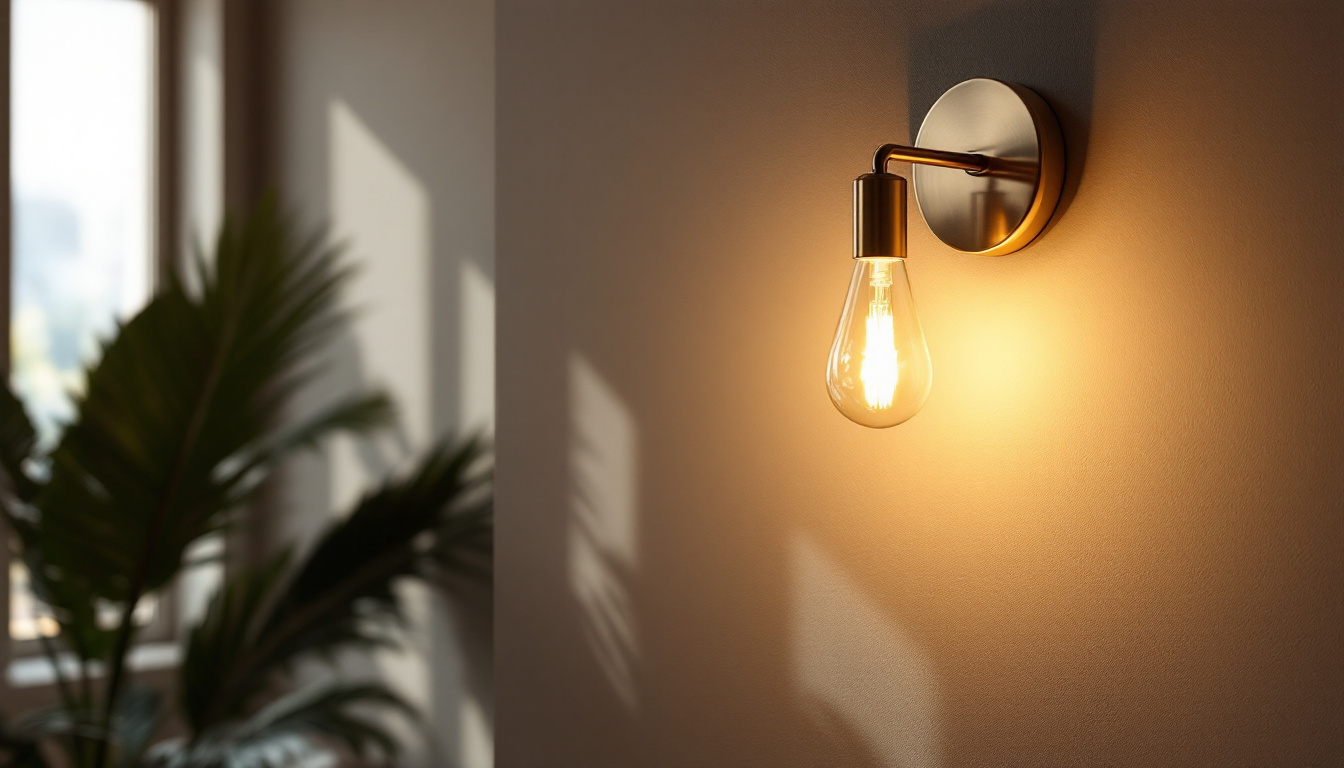 A photograph of a beautifully designed sconce lighting fixture illuminating a stylish interior space