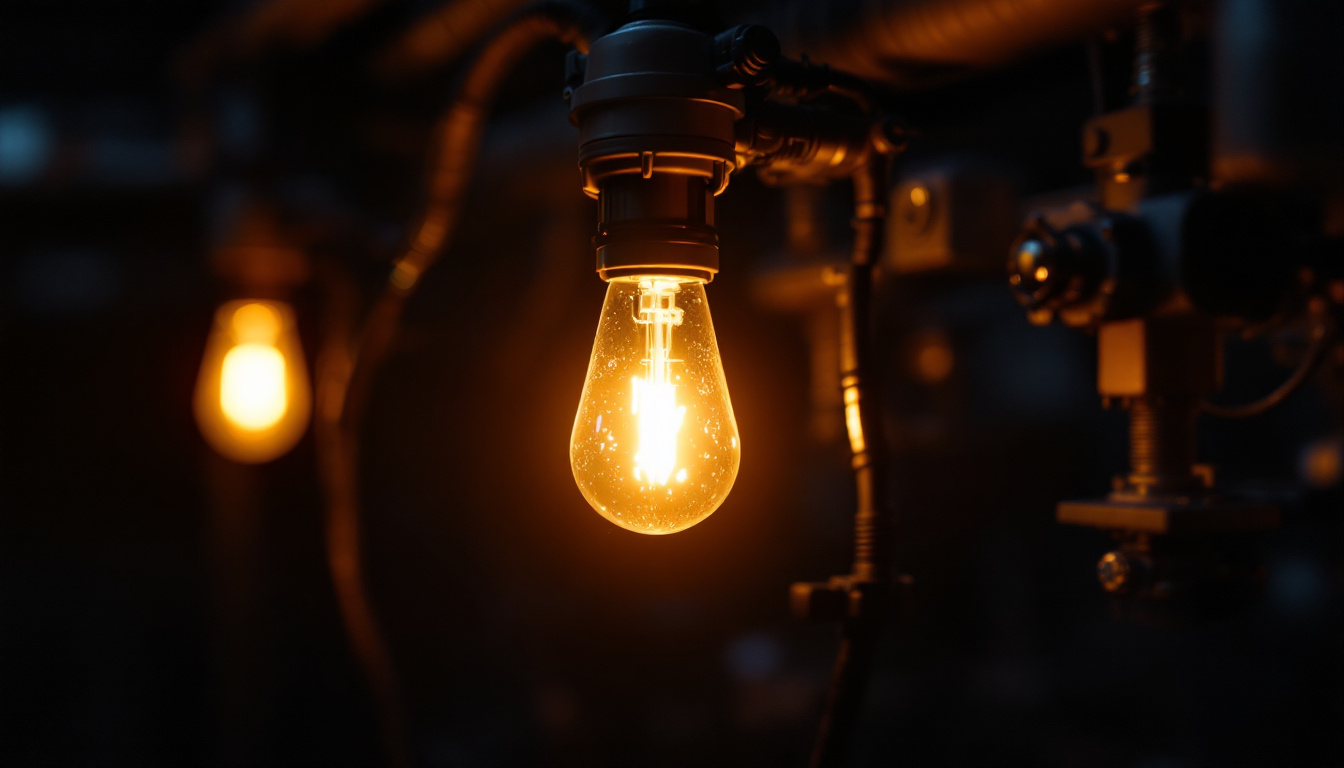 A photograph of a close-up of a modern ballast electric lighting system in action