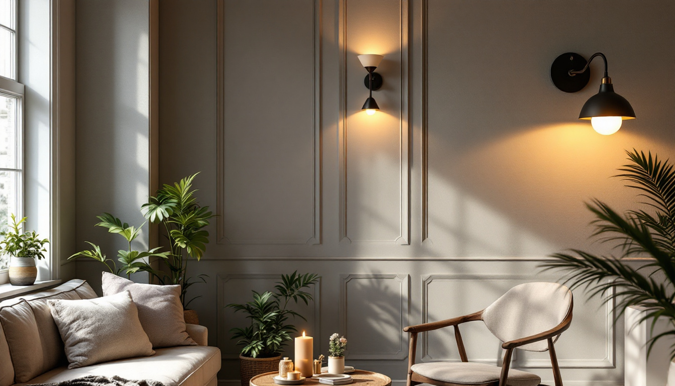 A photograph of a beautifully styled interior space featuring a variety of sconce light fixtures