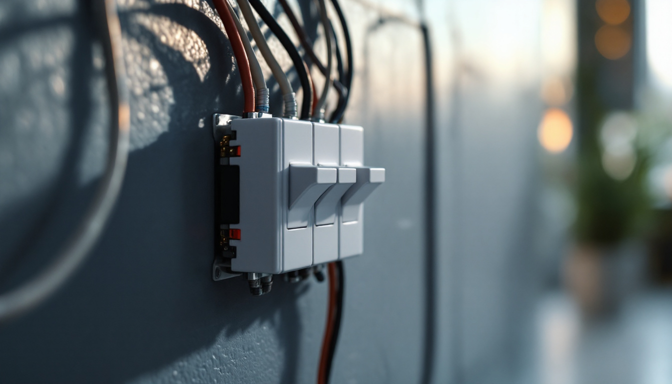 A photograph of a close-up of a 3 pole switch being installed or operated