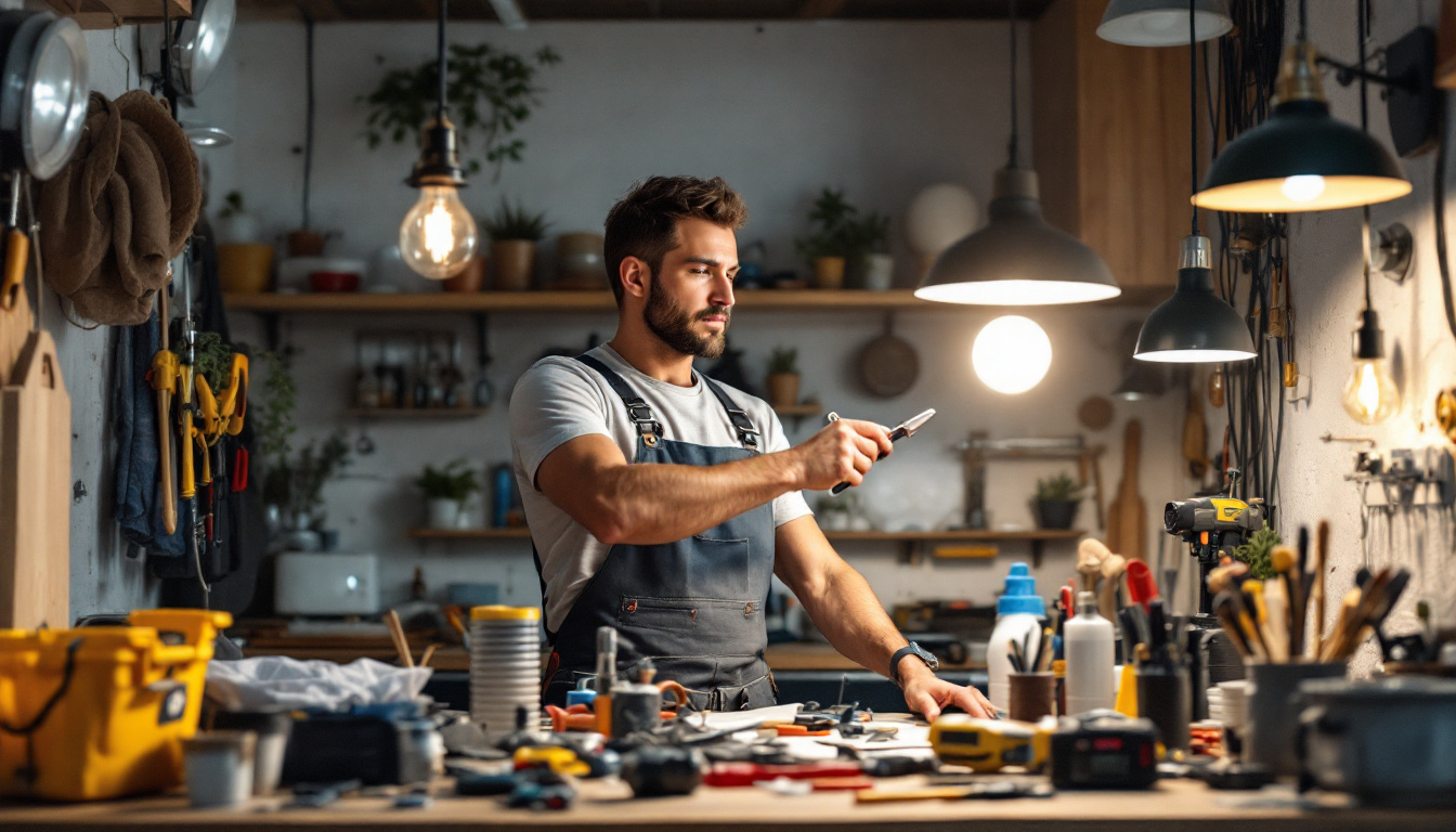 A photograph of a skilled electrician at work