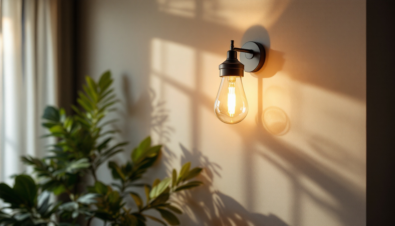 A photograph of a stylish lamp sconce elegantly mounted on a wall