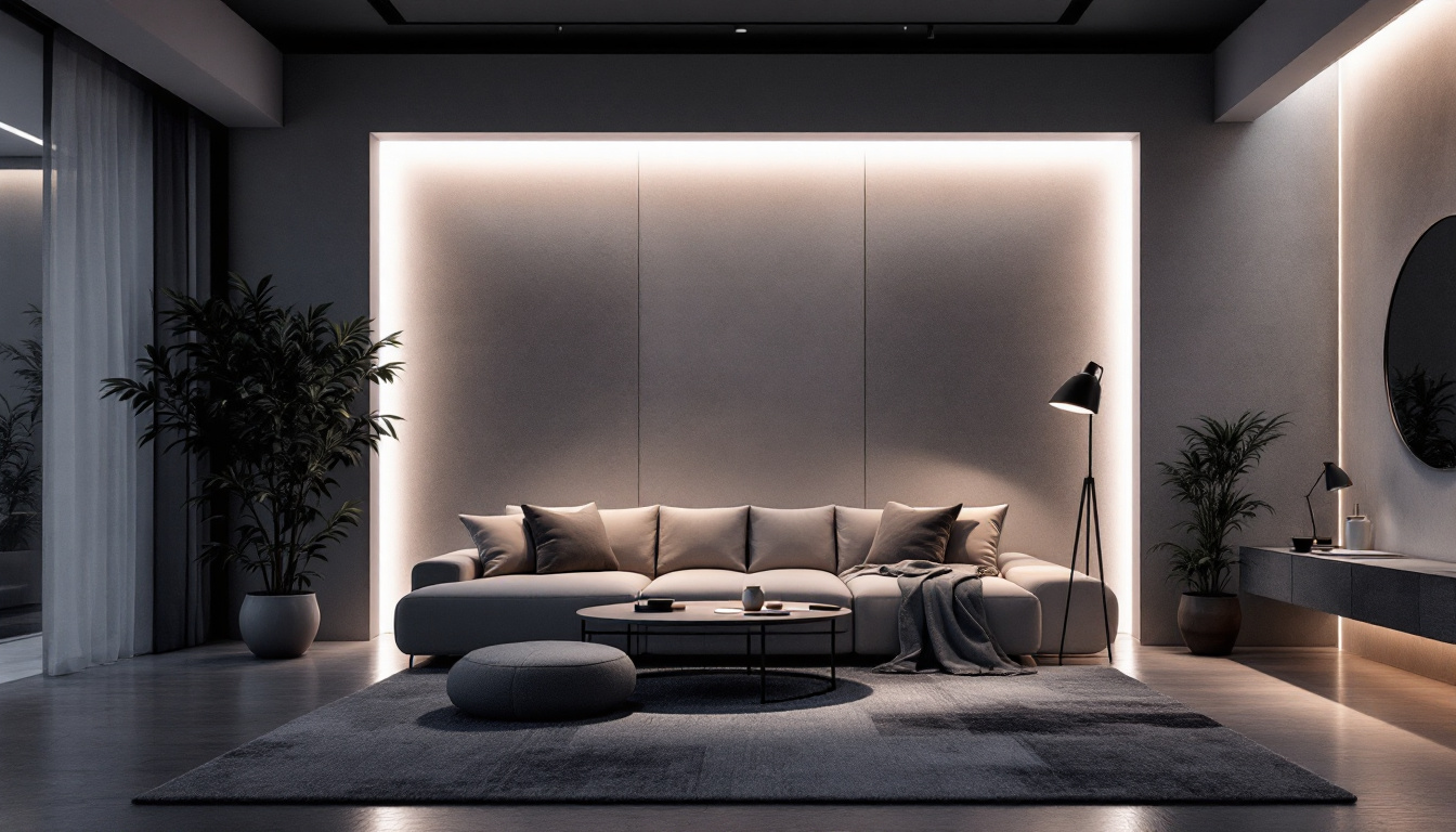 A photograph of a beautifully lit interior space showcasing a variety of light sources