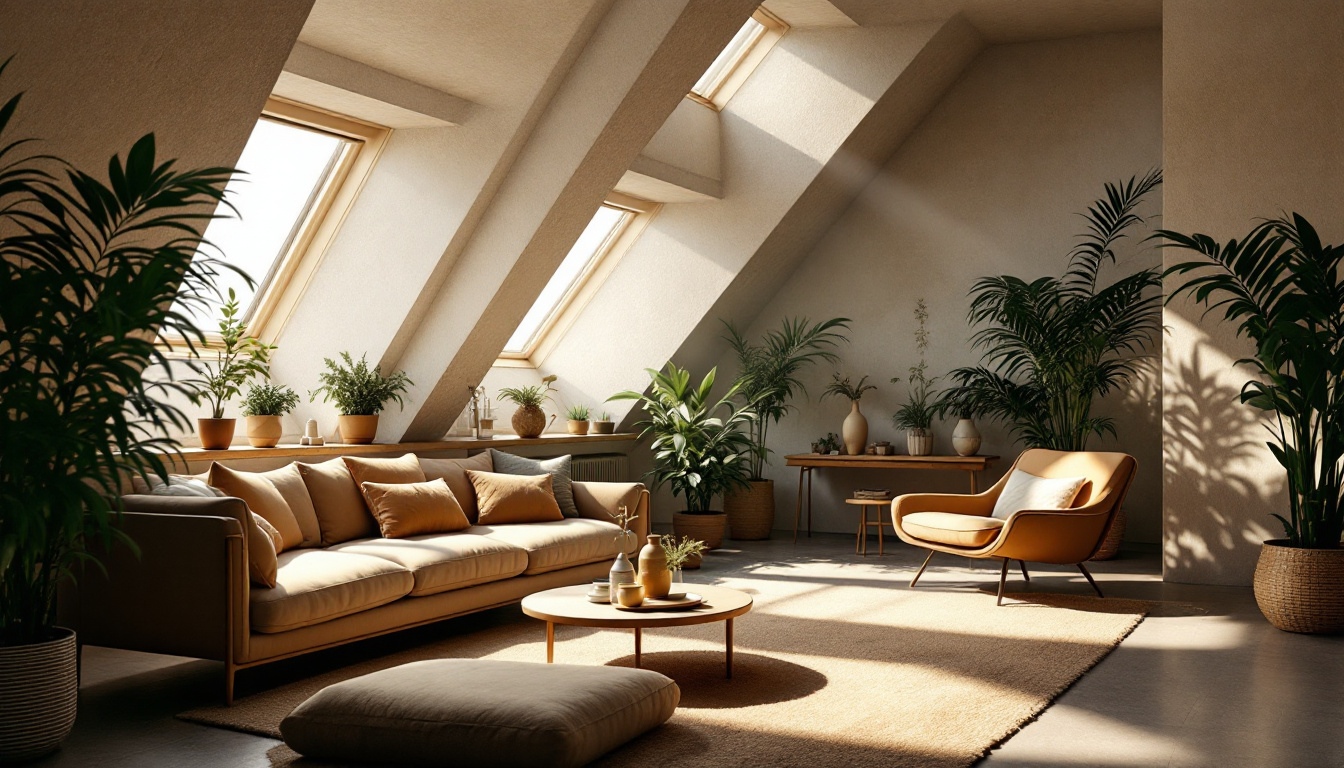A photograph of a beautifully designed interior space illuminated by natural sunlight streaming through strategically placed solar tubes or skylights