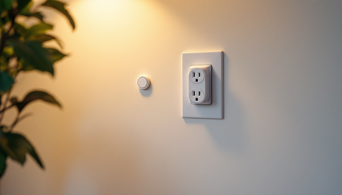 A photograph of a well-lit interior space showcasing various types of wall outlets