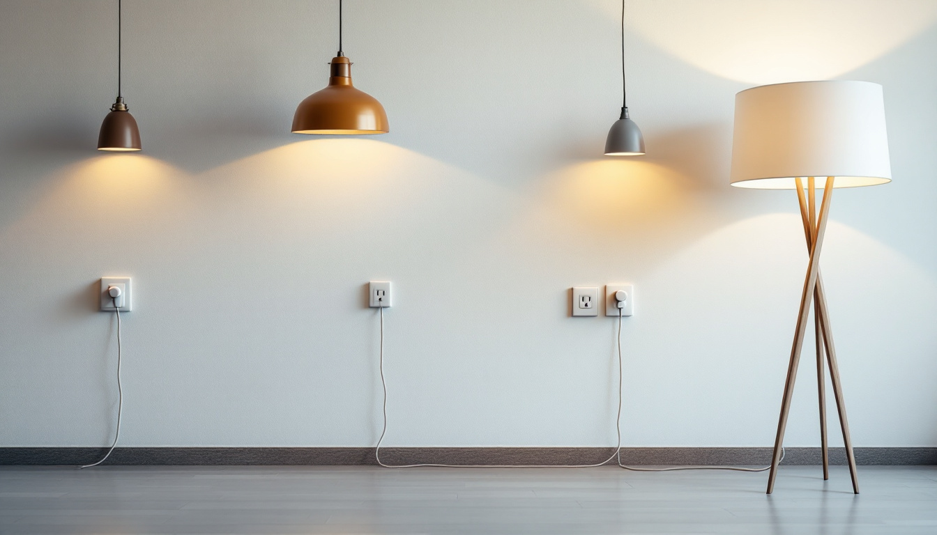 A photograph of a variety of lighting outlets
