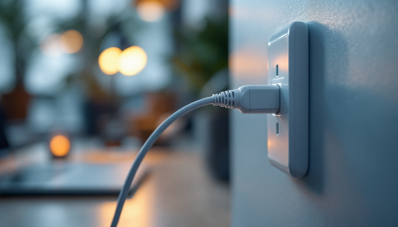 A photograph of capture a photograph of a twist lock plug in use