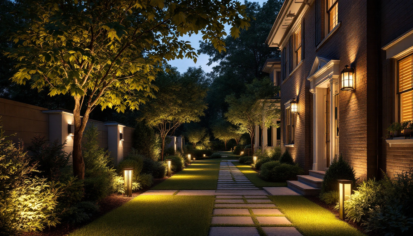 A photograph of a beautifully illuminated outdoor space at dusk