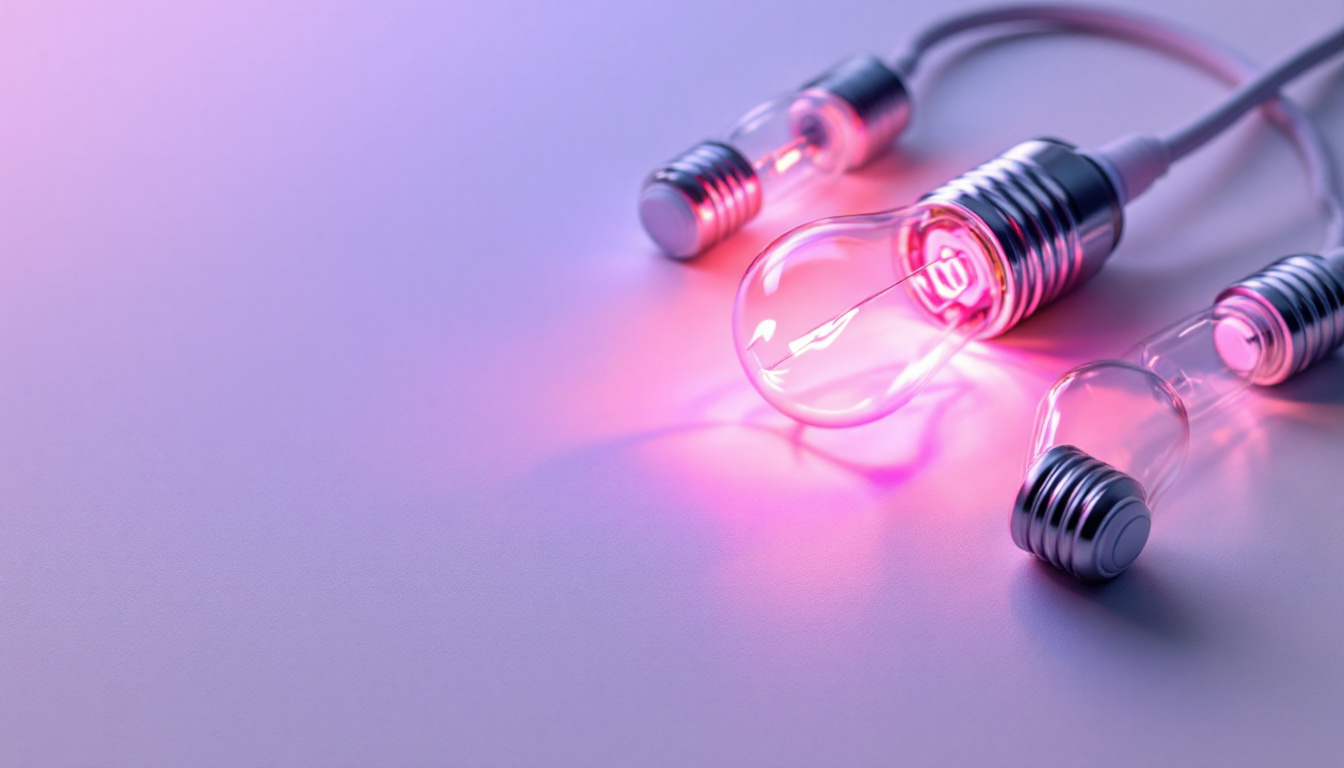 A photograph of a close-up shot of various light bulb connectors laid out on a clean