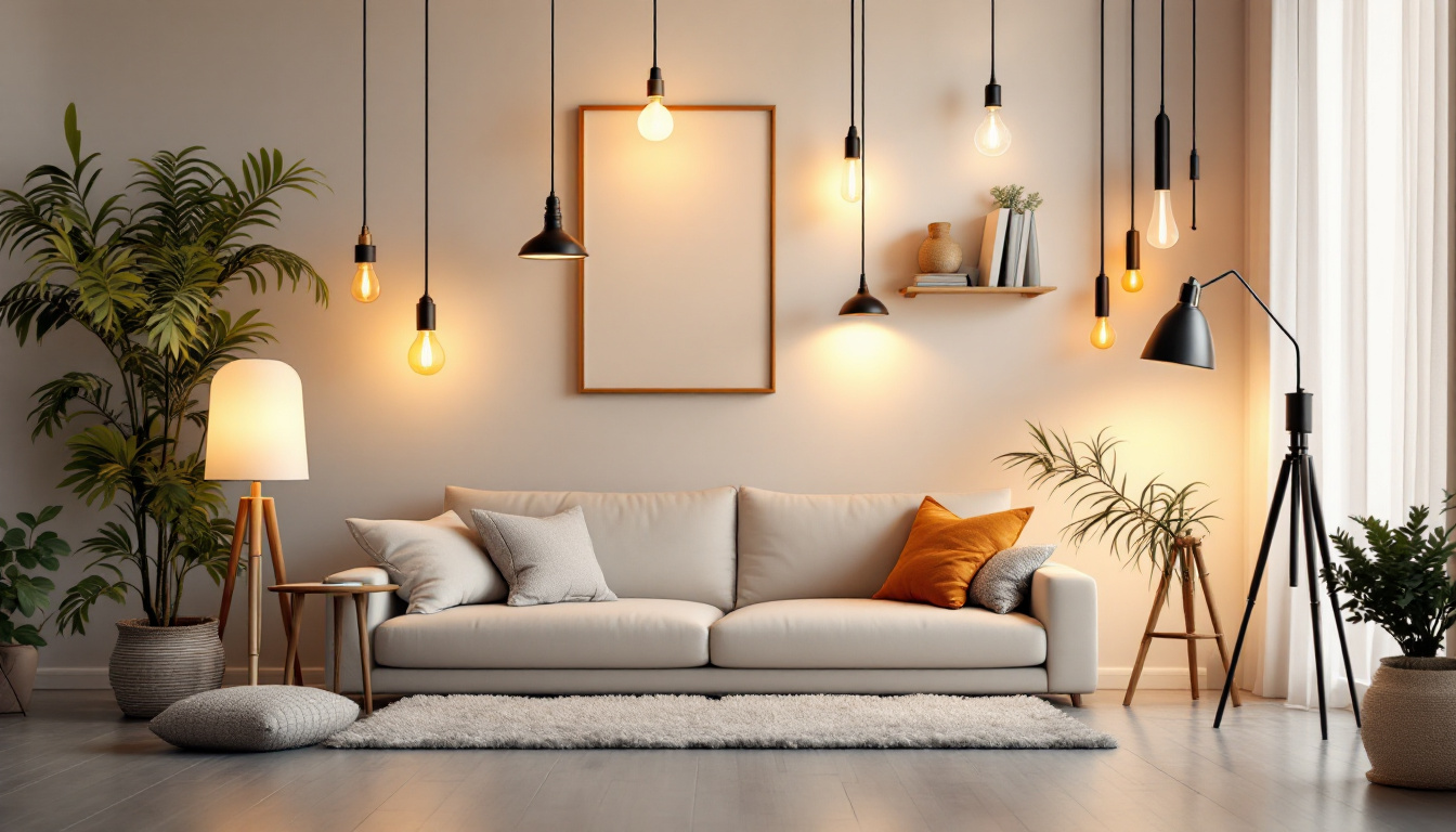 A photograph of a beautifully lit room showcasing a variety of lighting tools