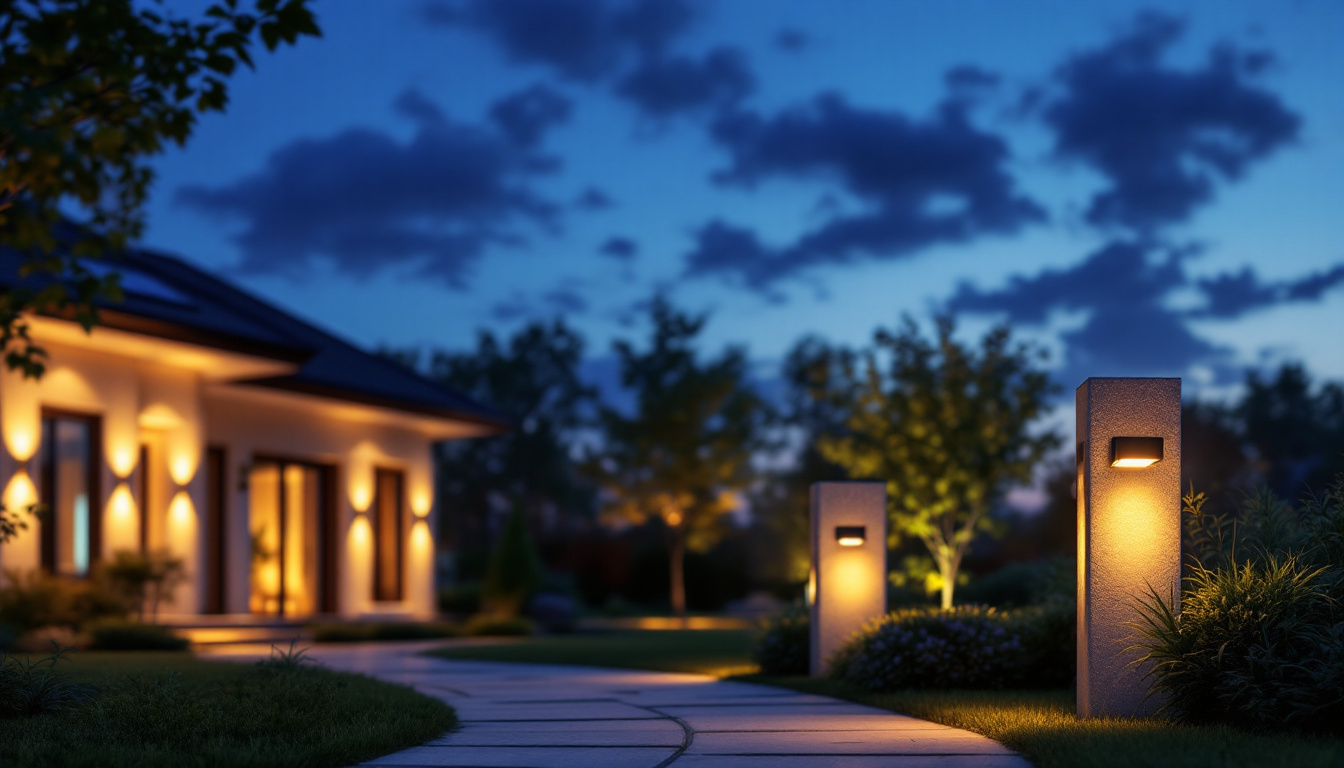 A photograph of a beautifully illuminated outdoor space at dusk