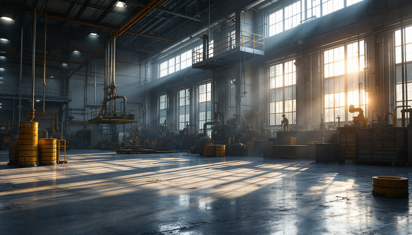 A photograph of a well-lit industrial space