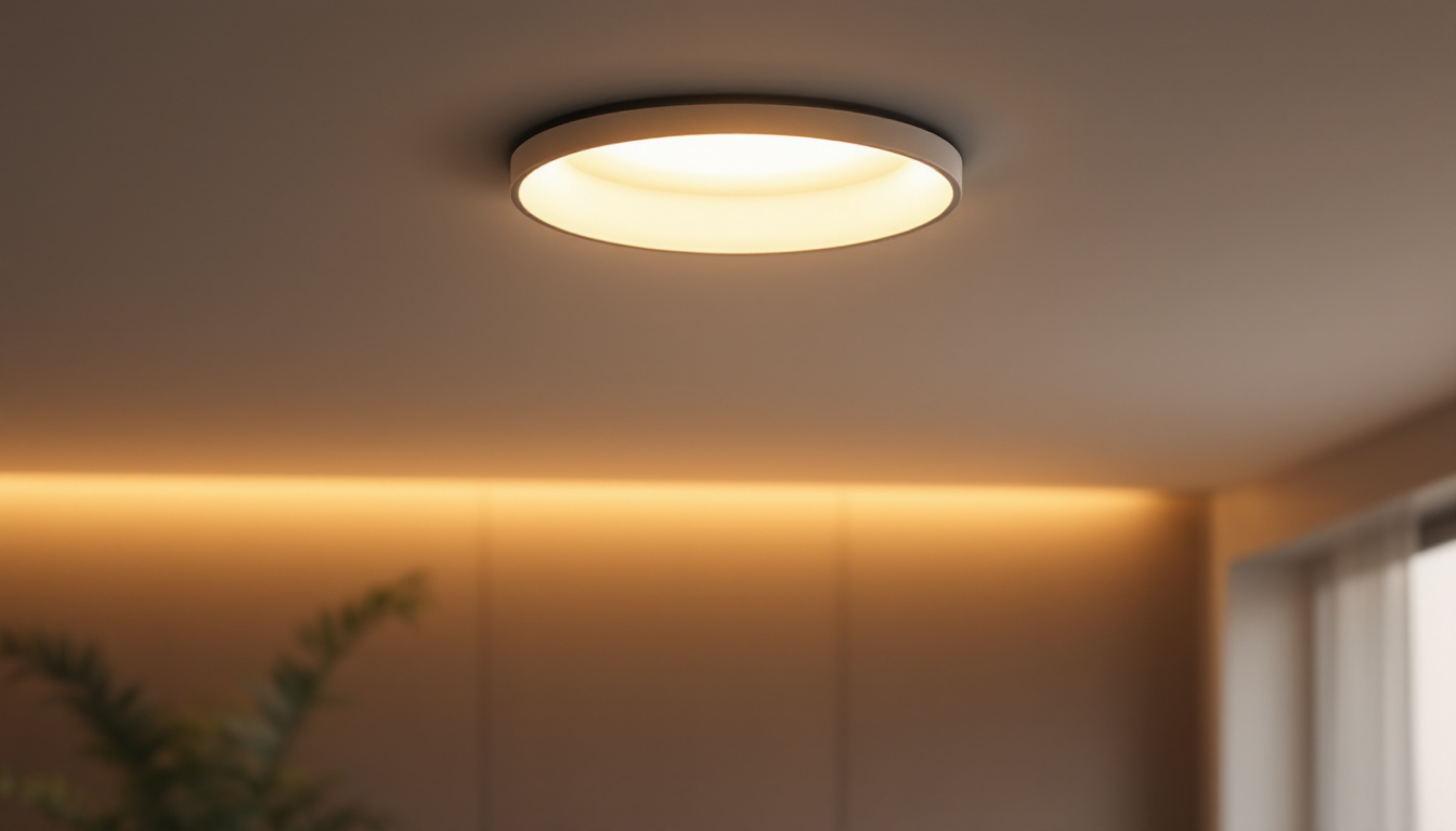 A photograph of a beautifully designed recessed canister ceiling light installed in a modern living space