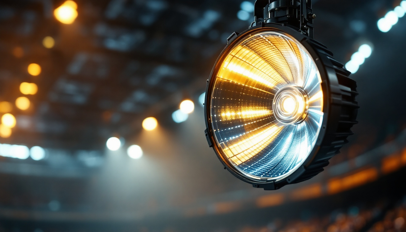 A photograph of a metal halide lamp in a well-lit environment