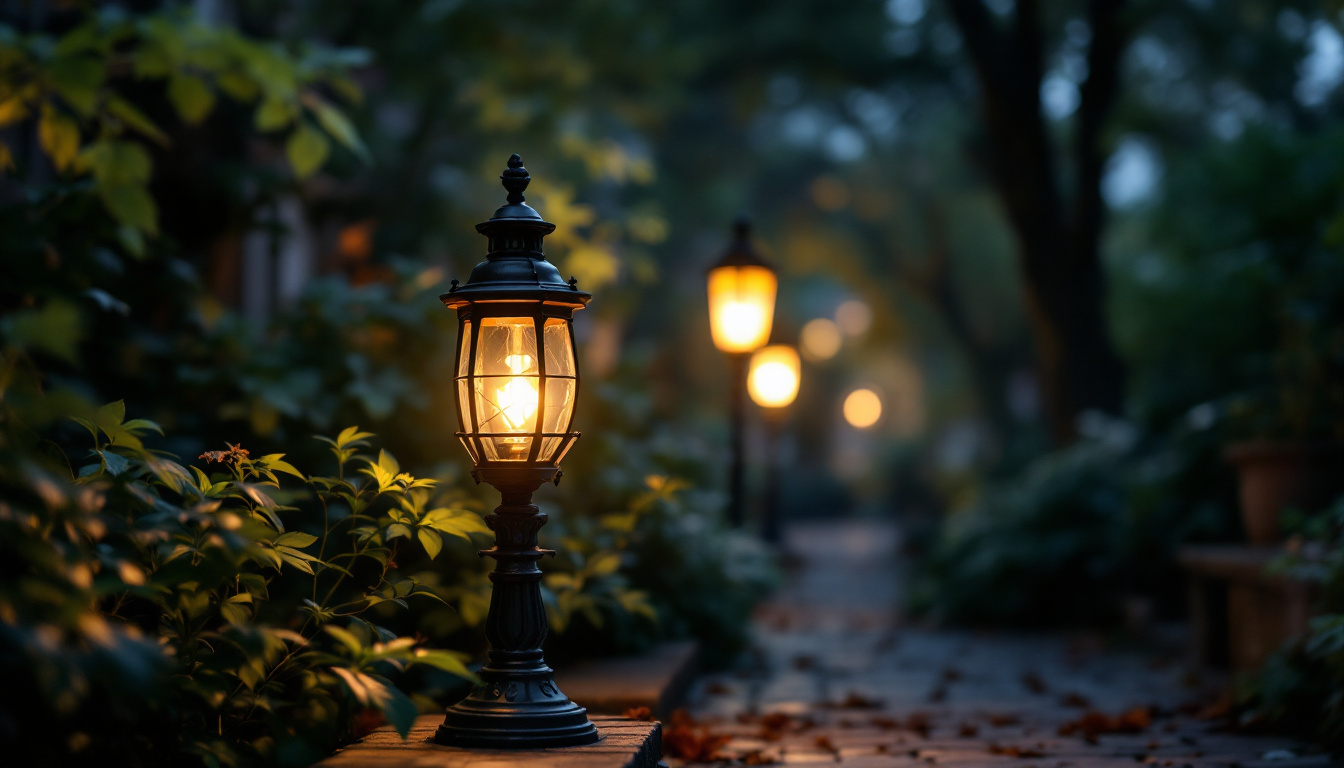 A photograph of a beautifully lit vintage gas lamp casting a warm