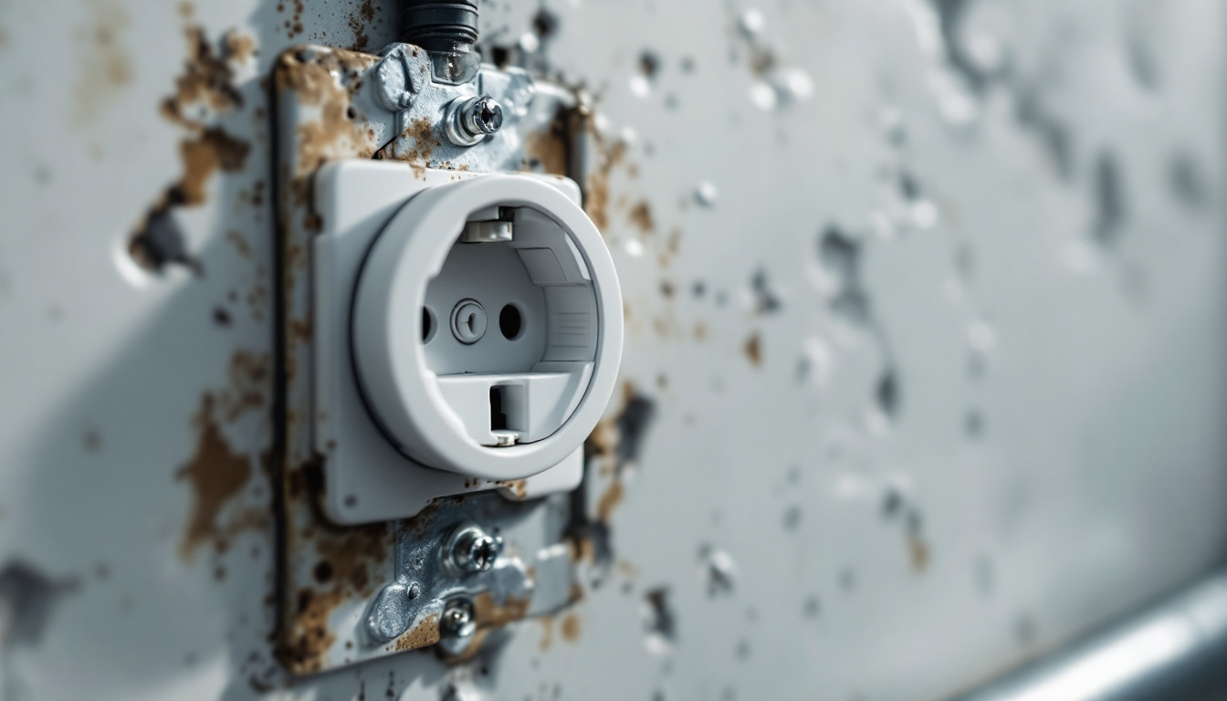 A photograph of a close-up of an isolated ground receptacle installed in a residential or commercial setting