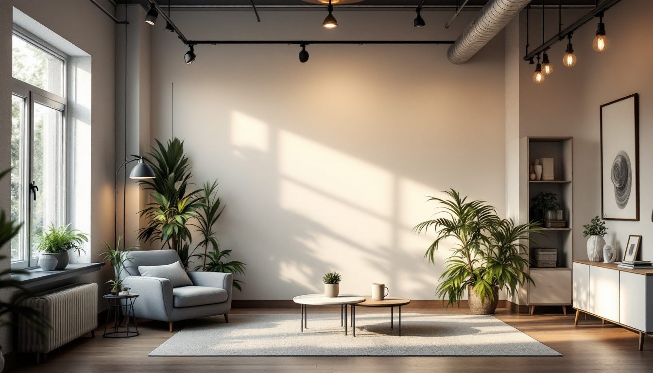 A photograph of a beautifully lit interior space that showcases a variety of lighting sources